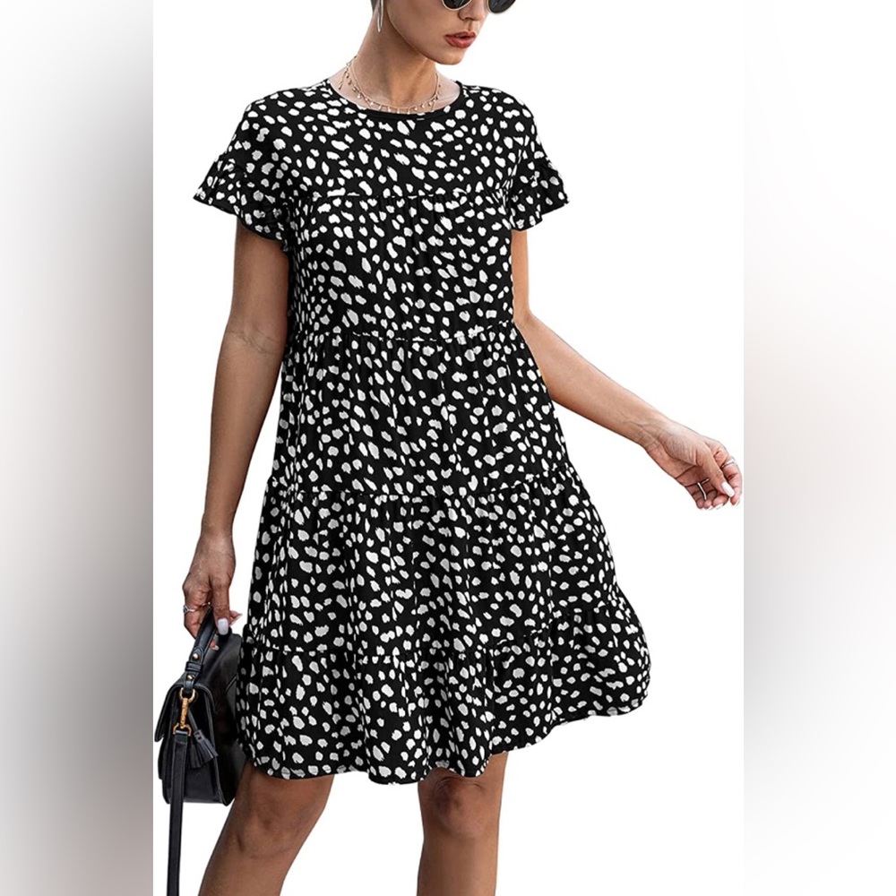 Black and White Tiered Dress